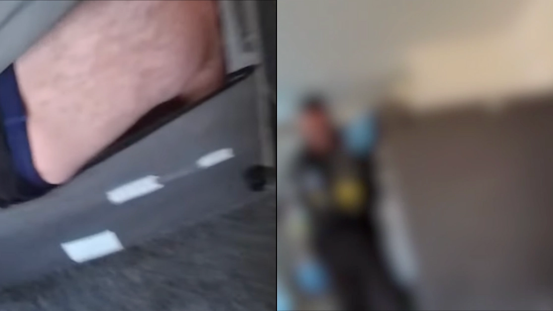 Police say 'this is a first' after finding half-naked suspect hiding inside sofa