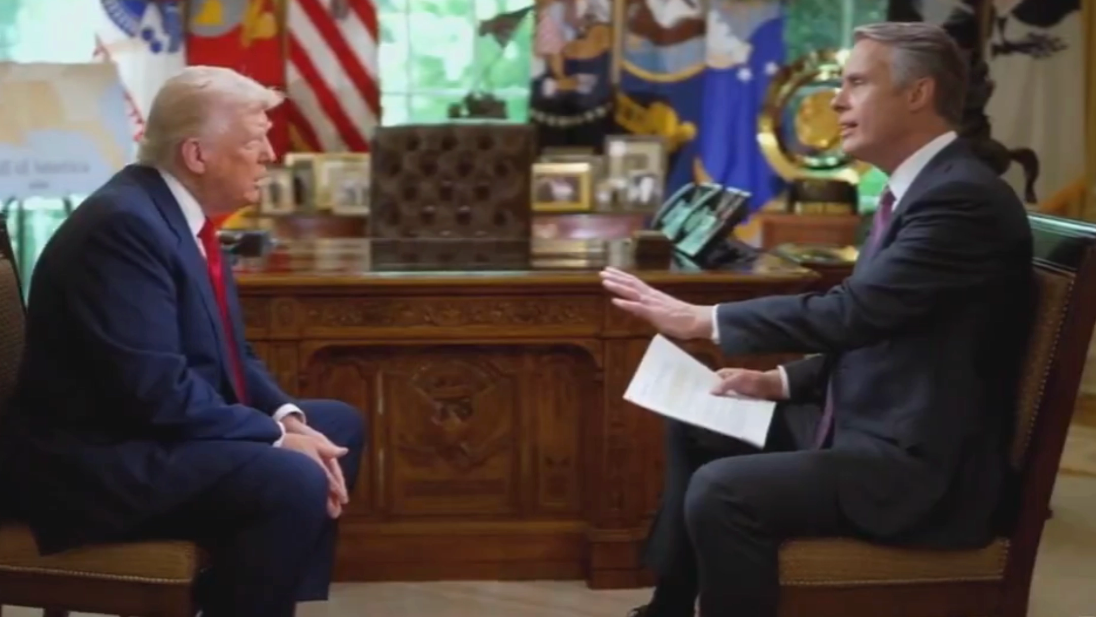 Donald Trump tells interviewer ‘I’ve never heard of you’ after being confronted over 'photoshopped' image in first 100 days sit down