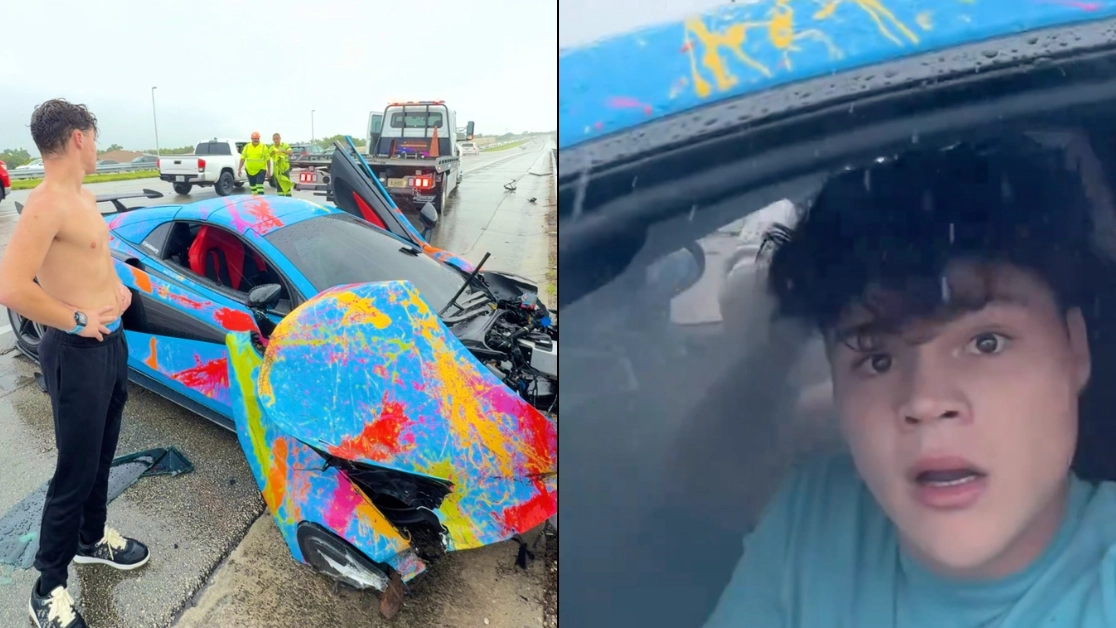 Streamer speaks out after crashing £150k McLaren while using phone and recording friend bleeding inside