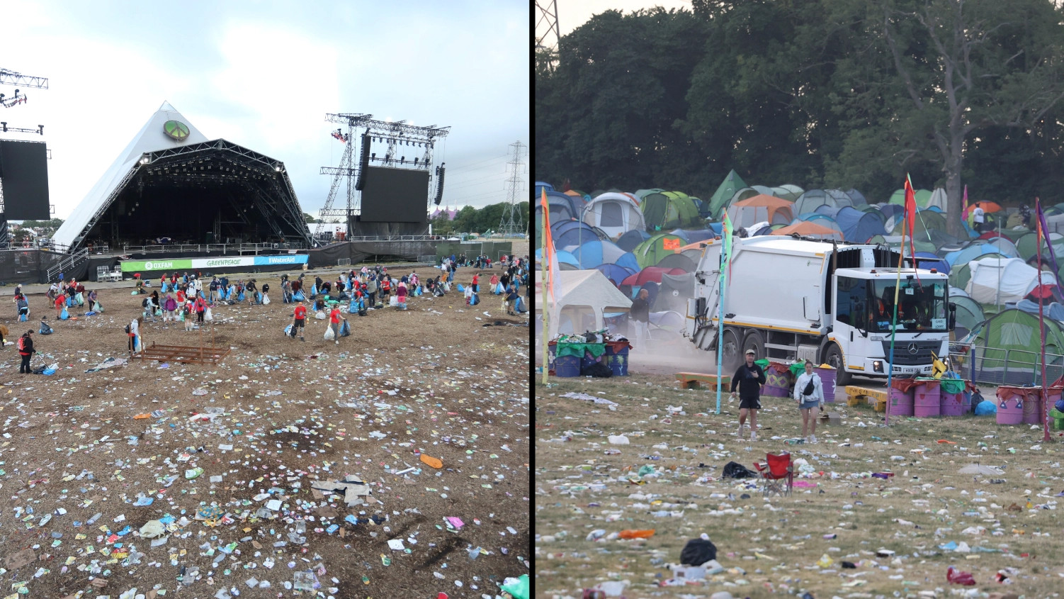 Huge Glastonbury clean-up operation started after sea of rubbish and tents left behind