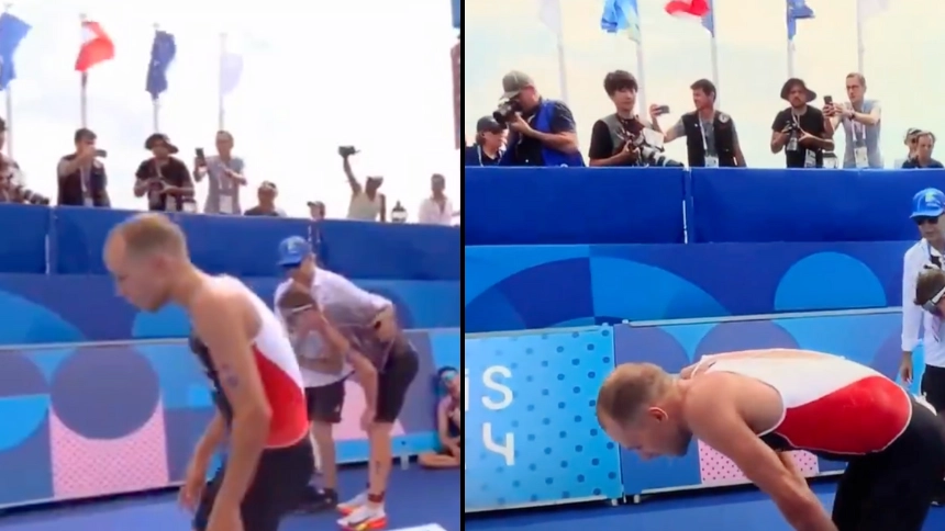 Olympic Triathlete throws up after swimming in River Seine after concerns about pollution levels