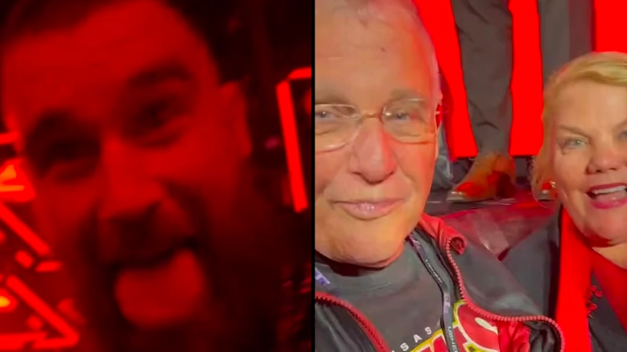 Travis Kelce spotted in awkward video with Taylor Swift’s parents at chaotic after party