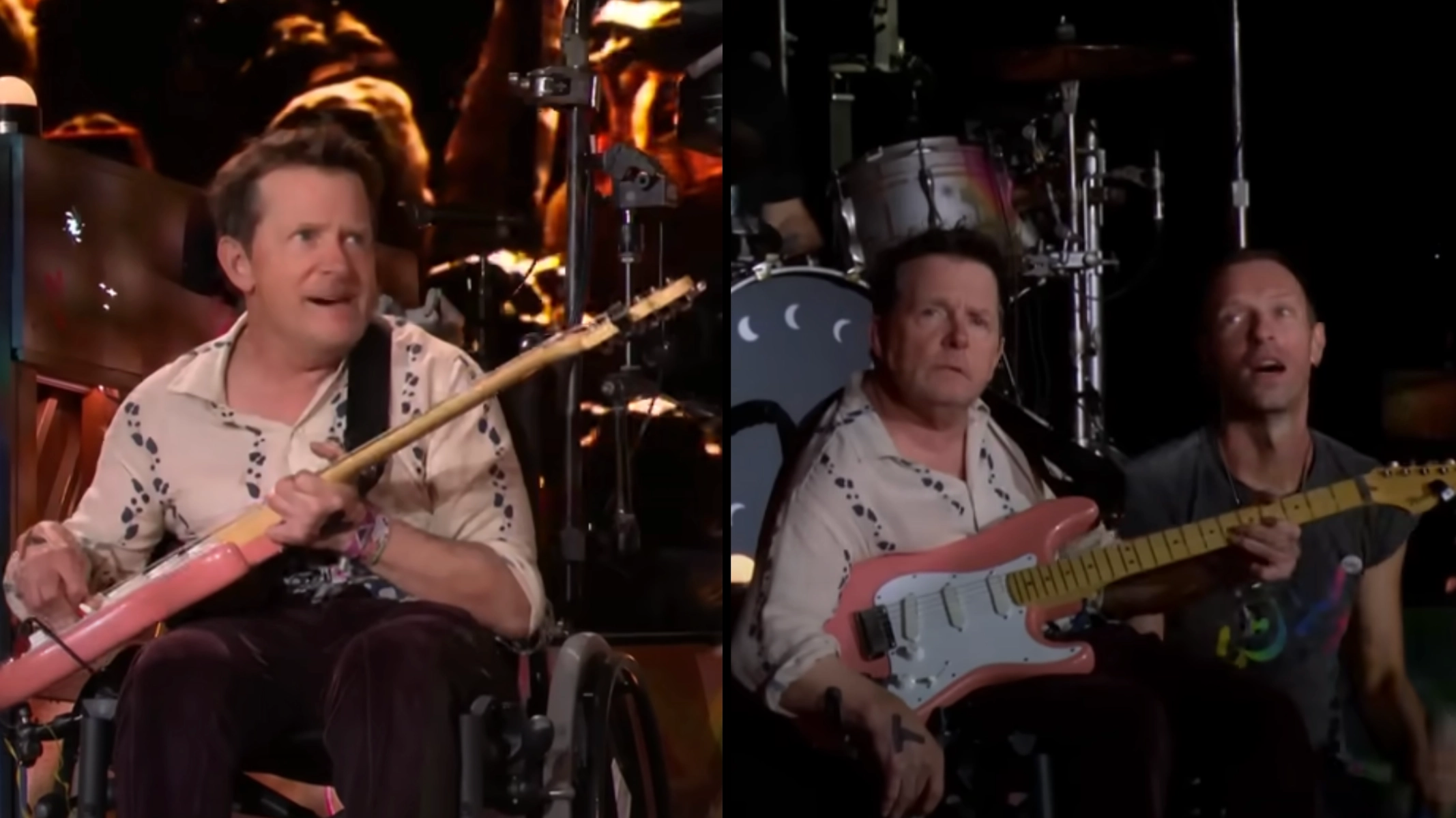 The touching reason Coldplay played with Michael J Fox at Glastonbury