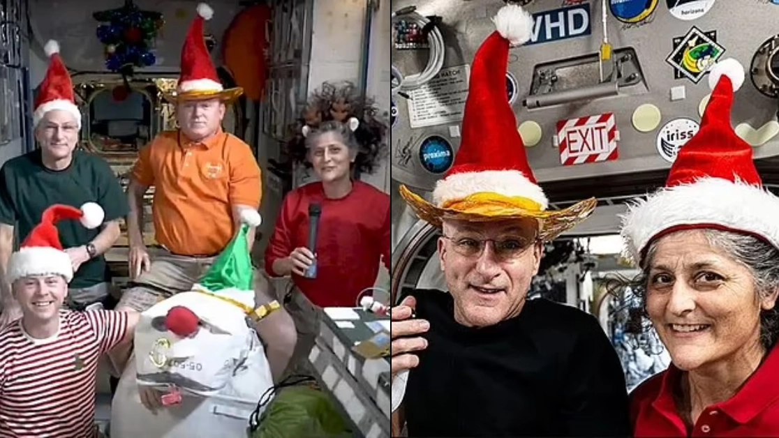 Christmas photo of astronauts stranded on the international space station has everyone wondering same thing