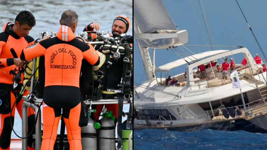 Two bodies found in search for missing passengers after superyacht sank when hit by tornado