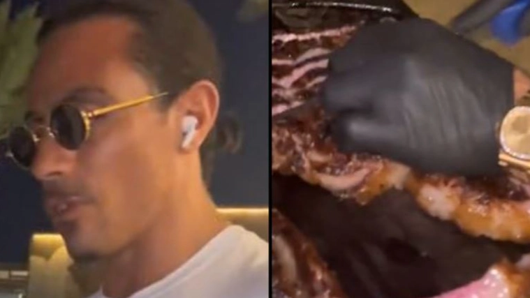 Salt Bae slammed as 'super disrespectful' as he's accused of talking on AirPods while cutting $600 steak