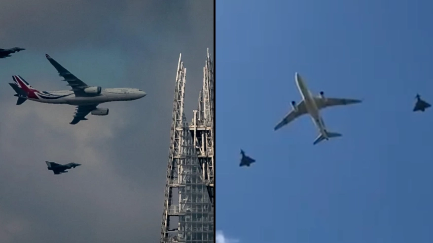 RAF Jets Spark Panic After They're Seen Escorting Plane Through London