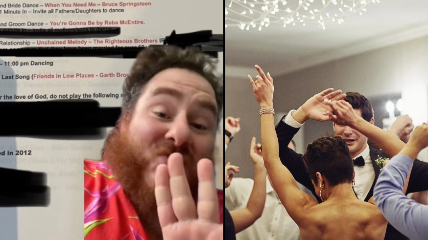 Couple divides opinions over strict ‘do not play’ wedding songs