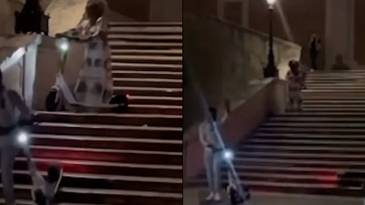 Tourist Throws Scooter Down Rome's Spanish Steps Causing £21,000 Worth Of Damage