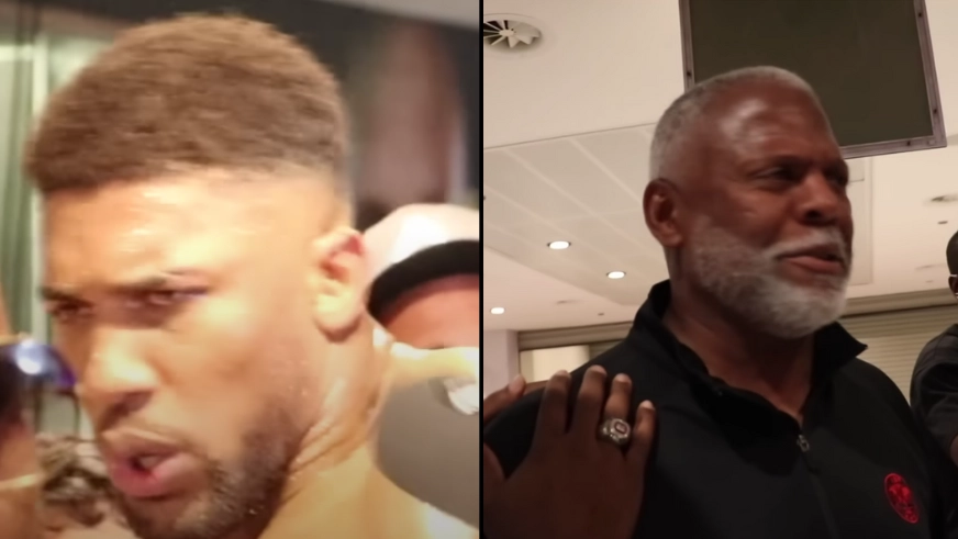 Anthony Joshua furiously lashes out at fan who tells him to 'keep it professional' after fight