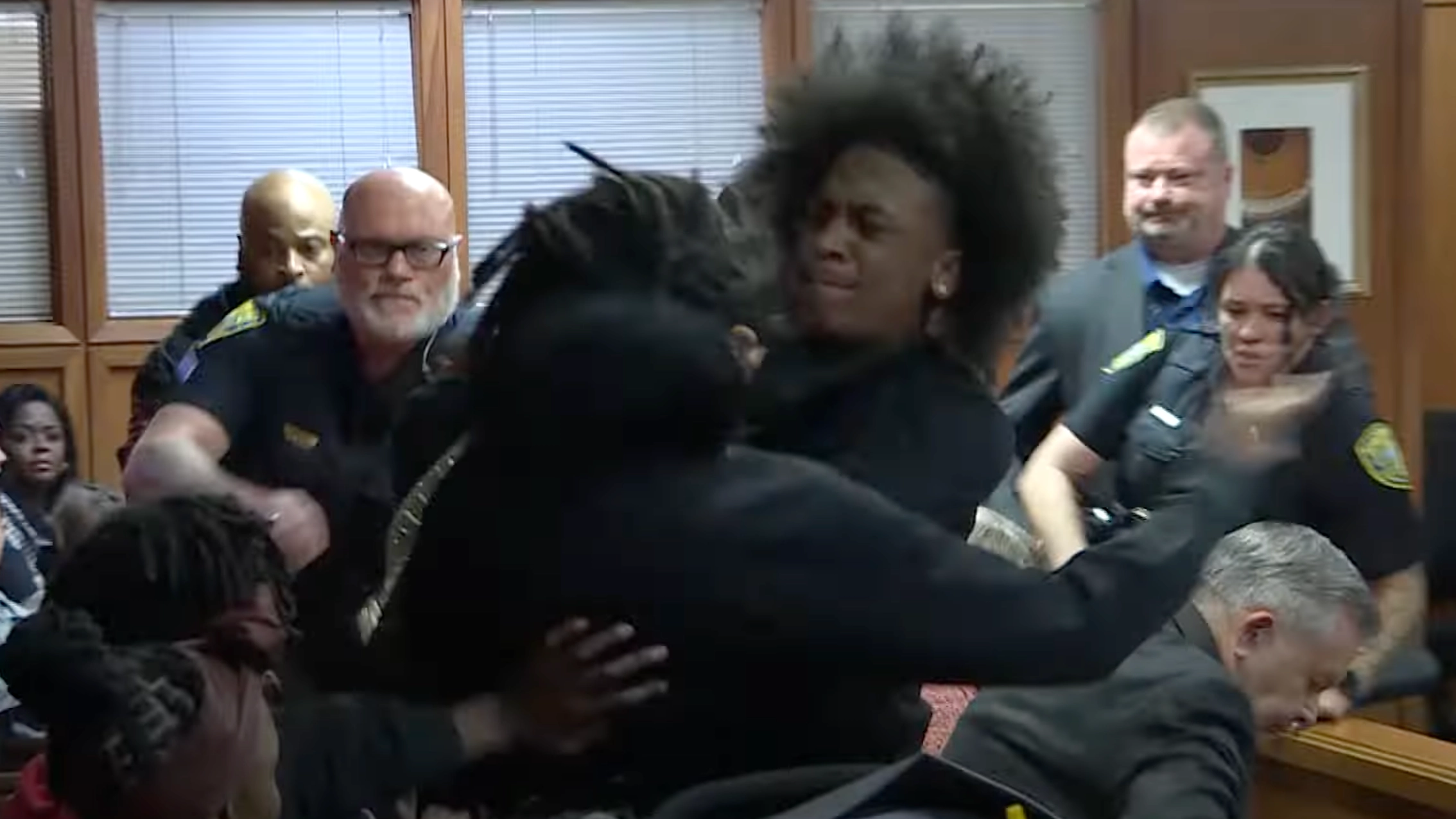 Major courtroom brawl erupts after mum of murdered teenager confronts killer’s family