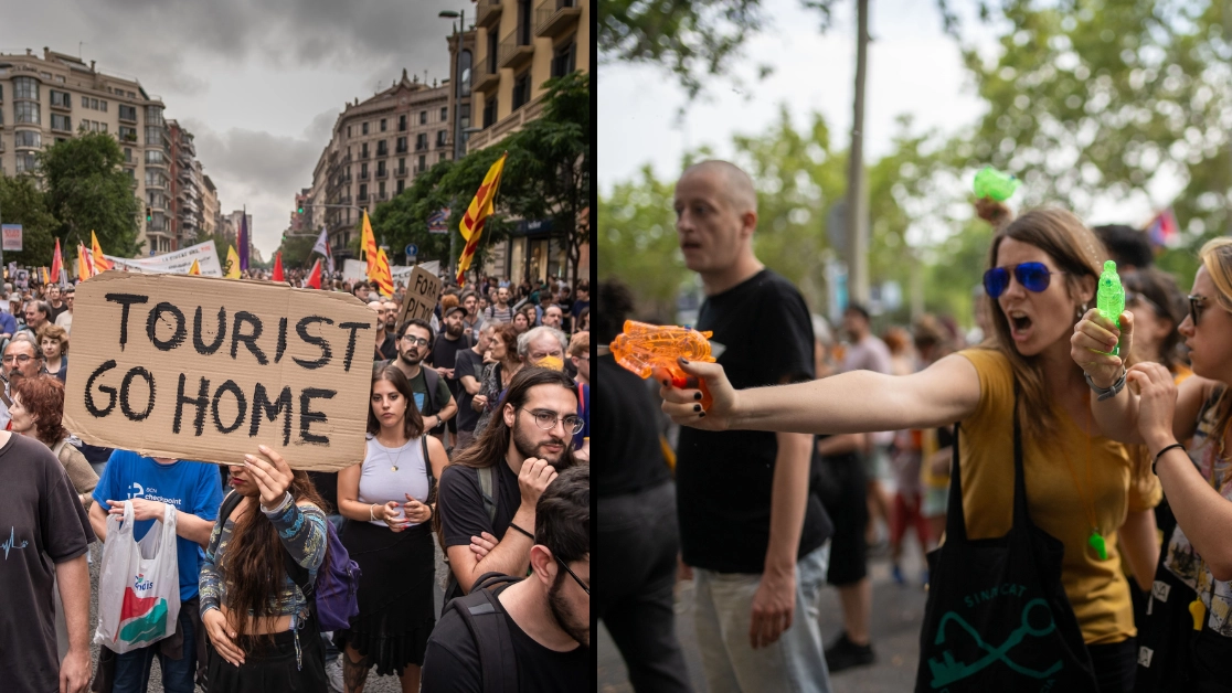 Tourists in Spain sprayed with water guns in latest 'go home' protest
