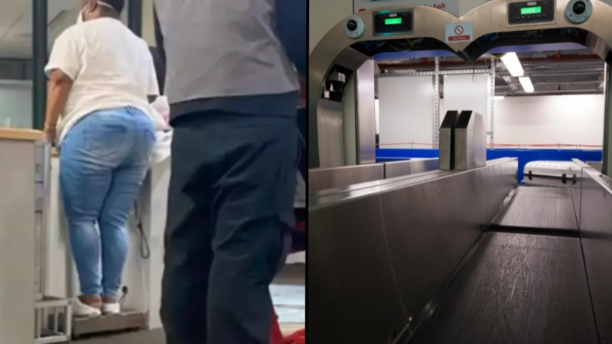 Woman gets weighed at airport on scale used to weigh luggage for ‘safety reasons’