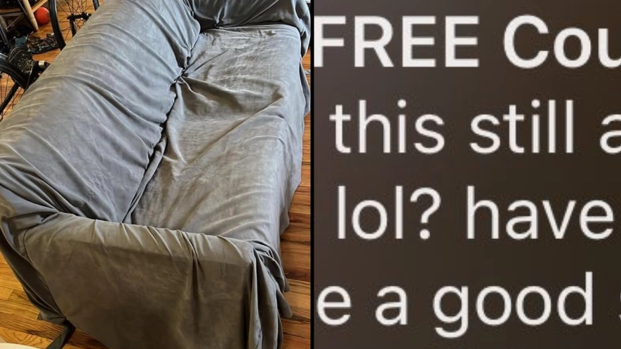 Man giving away free couch receives ‘very normal message’ and then realises he’s not the only one
