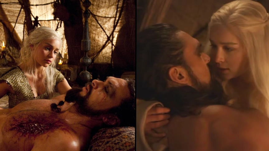 Emilia Clarke was shocked by Jason Momoa's replacement for modesty sock during sex scene