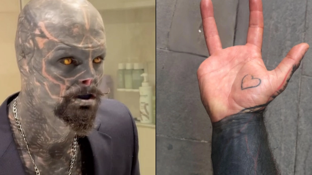 'Black alien' with extreme body modifications shares image of what he looked like before major changes