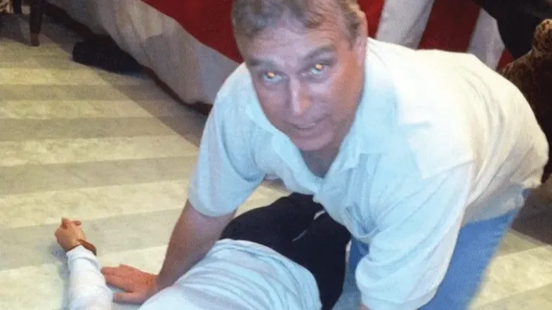 Andrew Windsor's ex-girlfriend makes wild claim about Epstein photo of him kneeling over woman