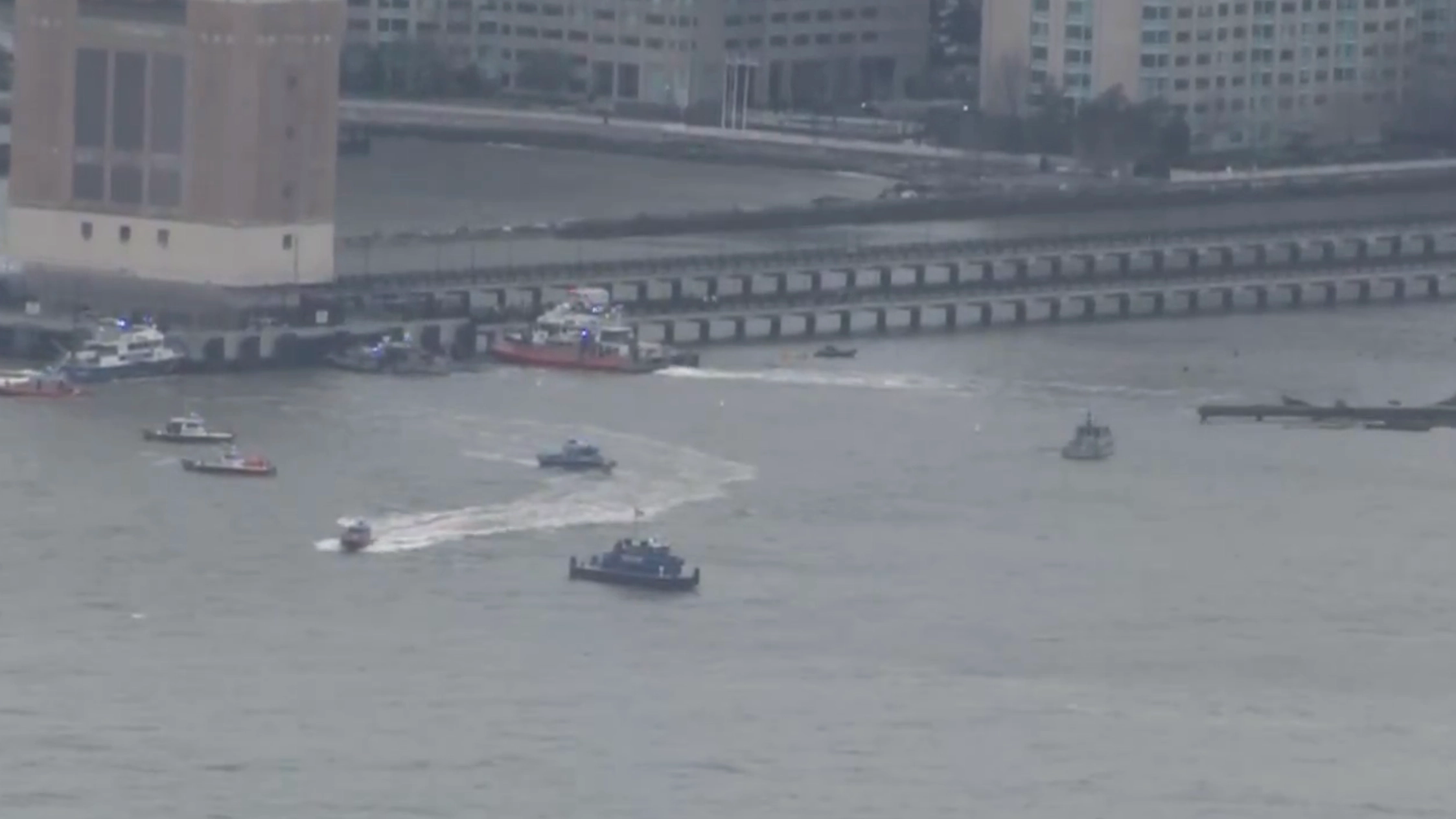 Helicopter crashes into New York’s Hudson River after it ‘split in half’ mid-flight
