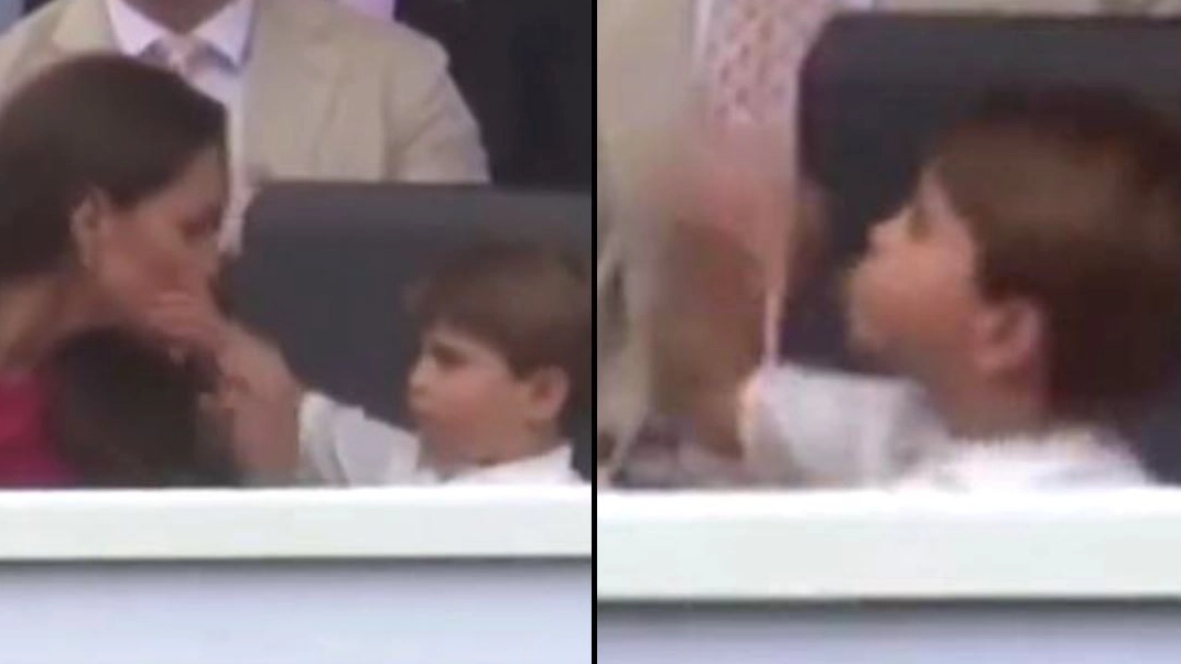 Prince Louis Puts Hand Over Kate Middleton’s Face And Blows Raspberries
