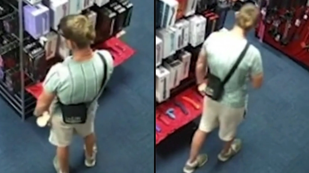 Police are hunting man who was caught on CCTV stealing 'very big' dildo from sex store