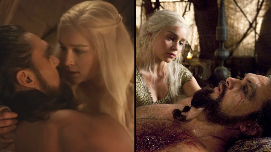 Emilia Clarke says she would cry before sex scenes with Jason Momoa on Game of Thrones