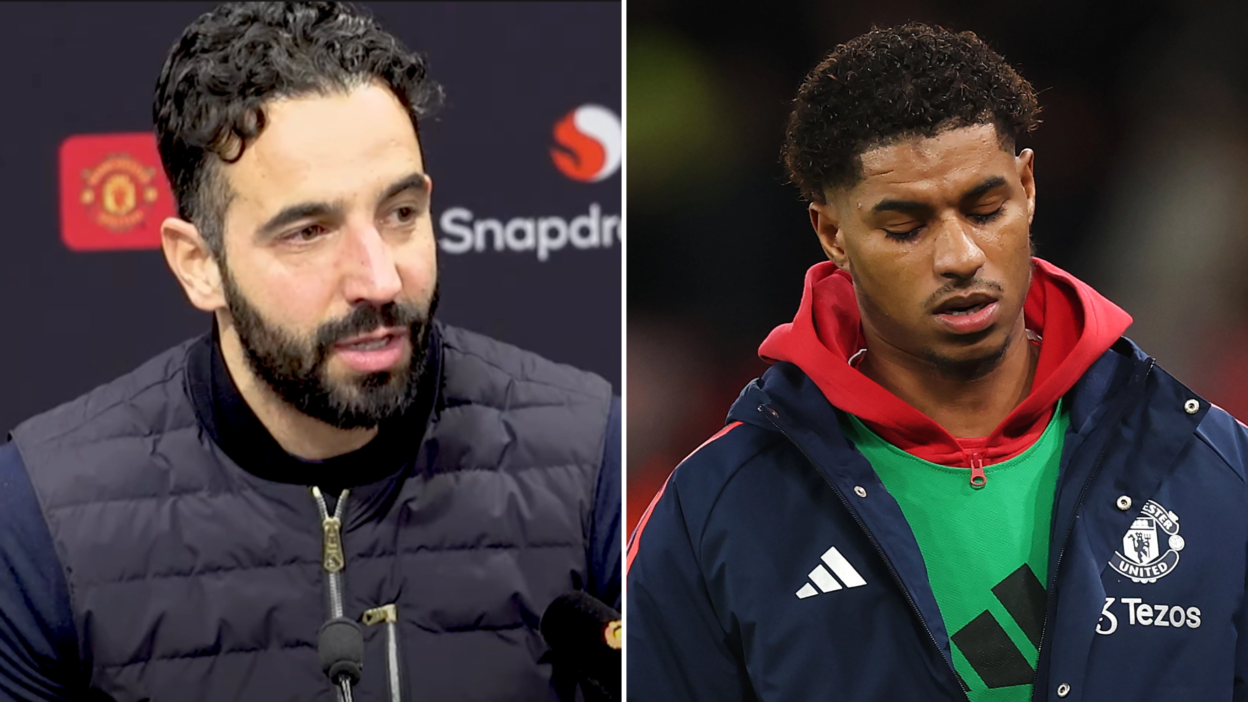 Ruben Amorim's immediate response when asked why Marcus Rashford isn't playing for Man Utd despite no transfer offer speaks volumes