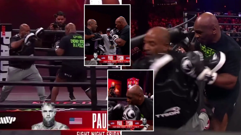 Video of Mike Tyson's open workout emerges ahead of Jake Paul bout and fans think the fight is already done