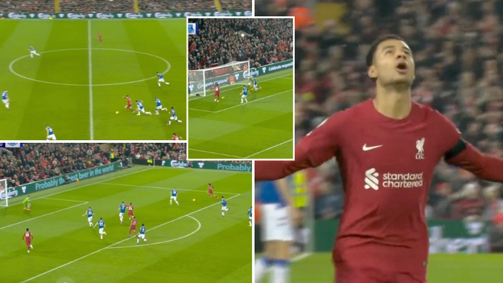 Cody Gakpo scores first Liverpool goal against Everton, he has finally arrived