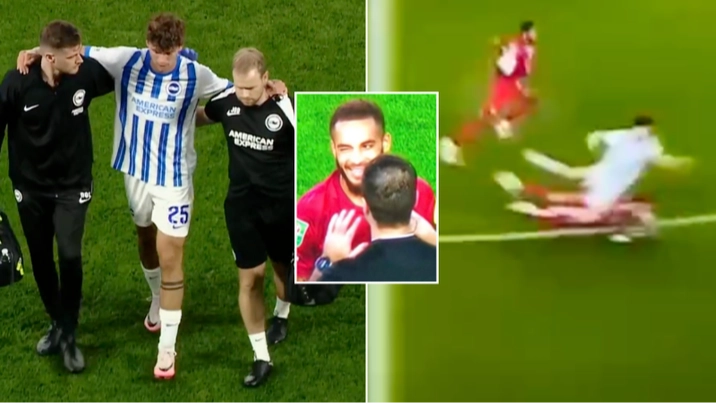 Fuming Brighton fans blast Crawley star for 'disgusting' reaction to injuring new signing with horror tackle