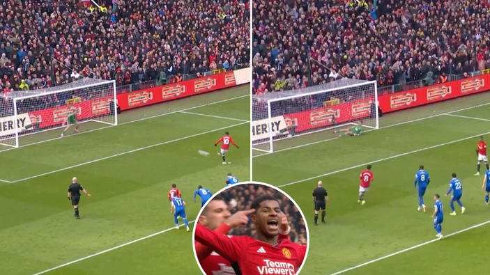 Man United fans’ celebration for Marcus Rashford’s goal mocked by rivals