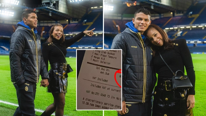 Thiago Silva's wife posted restaurant bill to show how much footballers spend on a post-match meal
