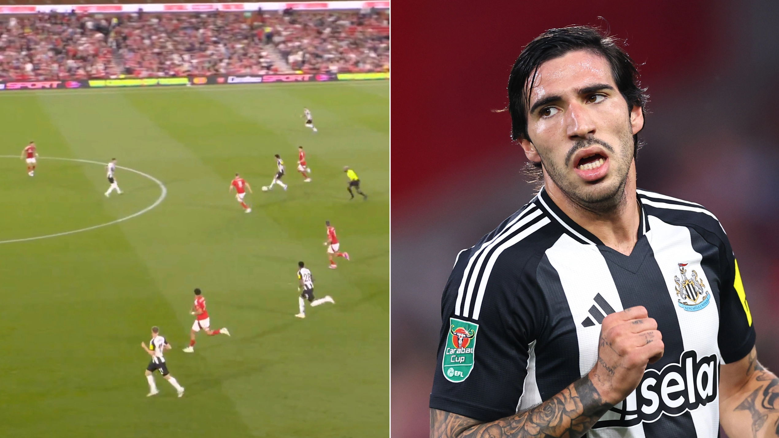 Newcastle midfielder Sandro Tonali makes return to football after 308 days out and fans are making the same point