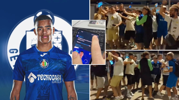 Getafe fans filmed celebrating Mason Greenwood announcement outside stadium