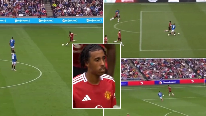 Man Utd fans are already convinced Leny Yoro is going straight to the top after watching his first 15 minutes vs Rangers