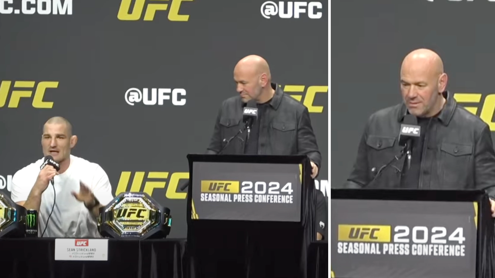 Sean Strickland verbally destroyed Colby Covington for insulting Leon Edwards' late father, Dana White couldn't believe it
