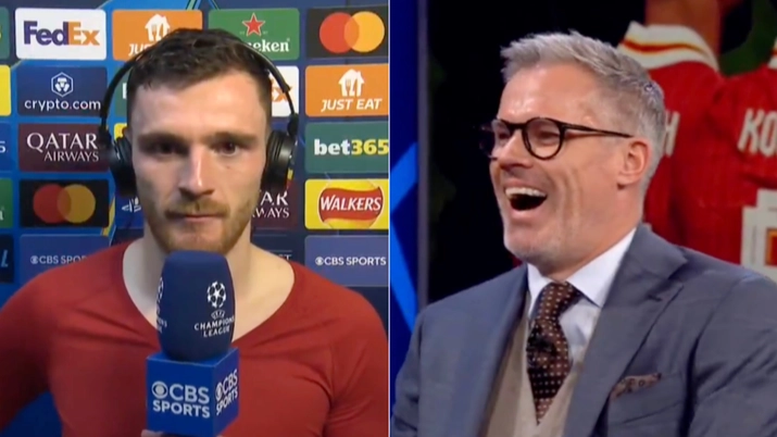 Andy Robertson tells CBS Sports studio what Liverpool players think of Jamie Carragher days after Mohamed Salah controversy
