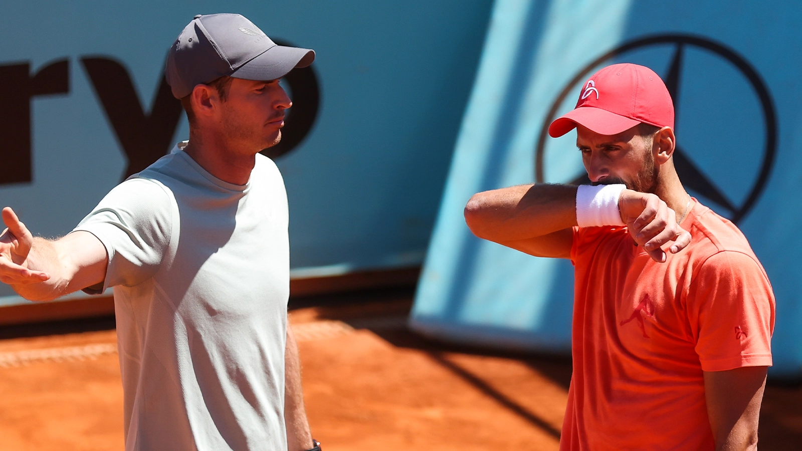 Novak Djokovic lashes out in practice session with Andy Murray as cameras pick up shocking comment