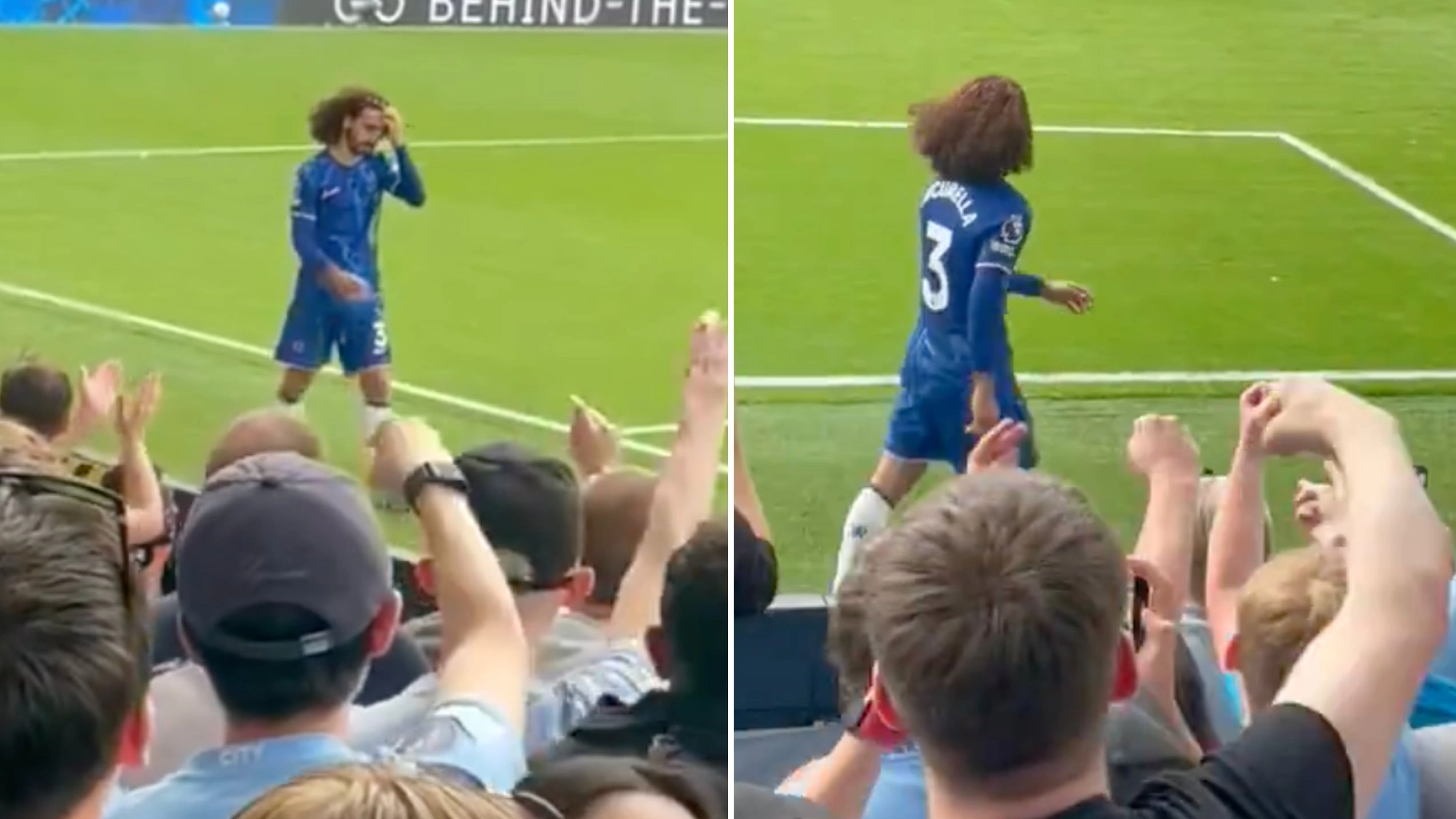 Footage emerges of Man City fans taunting Marc Cucurella as Chelsea defender walked past away end