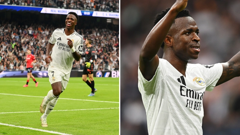 Fans inside the Bernabeu heard singing chant about Vinicius Junior after he scores hat-trick against Osasuna
