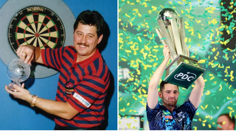 How much the very first PDC World Darts Championship winner received compared to Luke Humphries