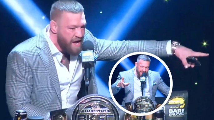 Fans are seriously concerned as Conor McGregor gatecrashes BKFC press conference and the footage has gone viral