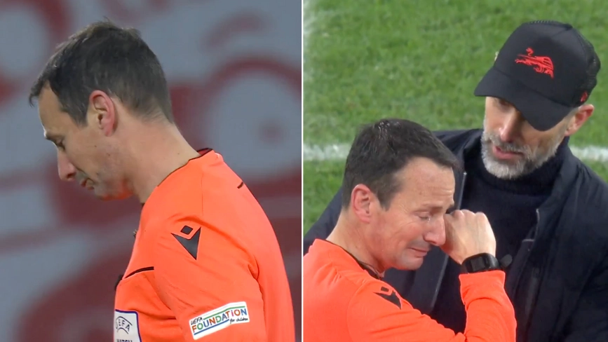 Champions League assistant referee burst into tears after RB Leipzig vs Aston Villa and fans now know why