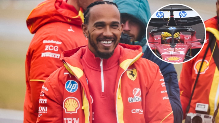 Fans think Lewis Hamilton’s first Ferrari helmet ‘leaked’ major detail of the team’s 2025 car