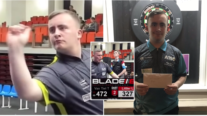 Footage of a 14-year-old Luke Littler hitting nine-darter in spectacular fashion has emerged, he is special