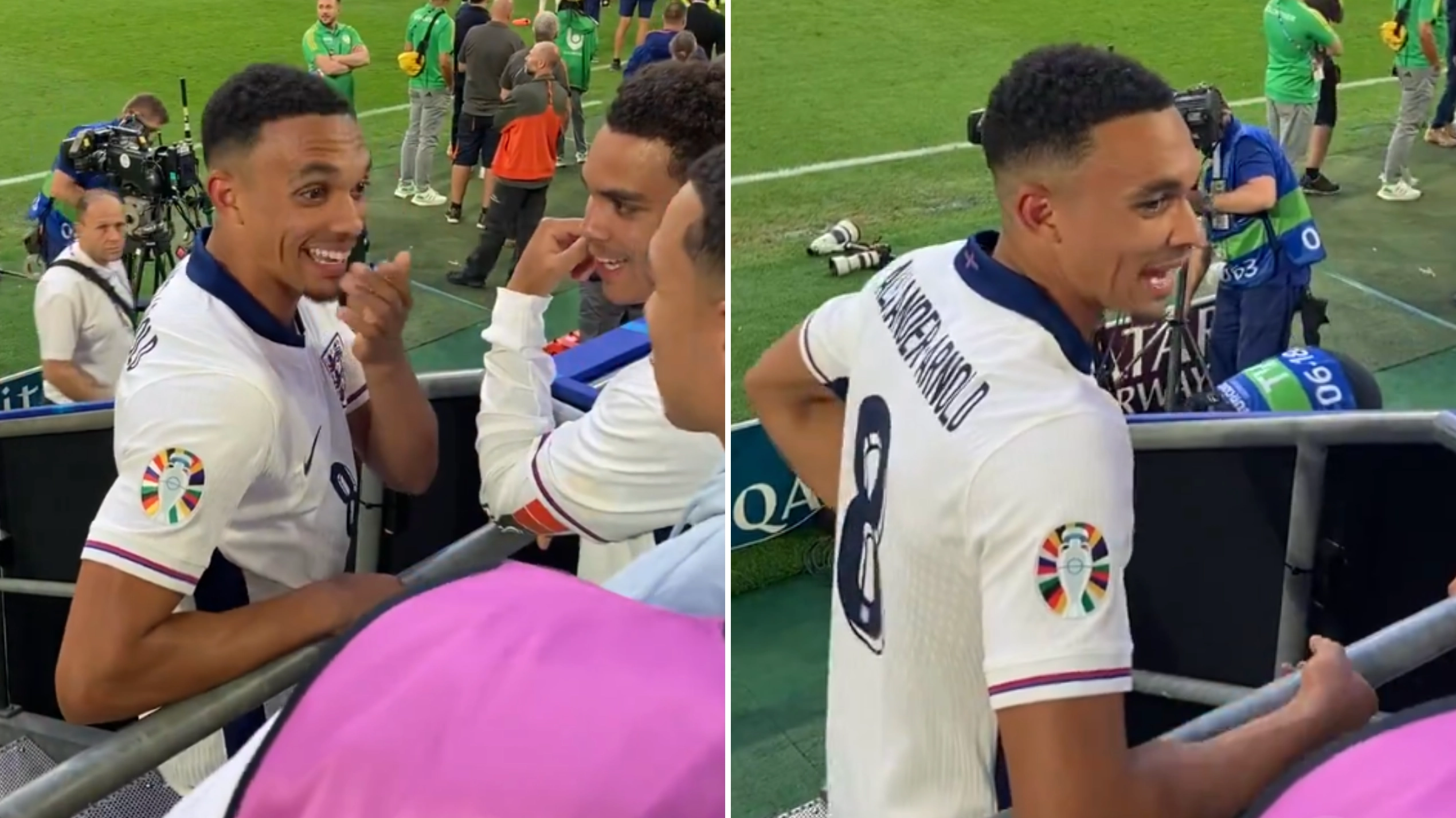 England fans think they spotted Trent Alexander-Arnold drop a massive penalty shootout bombshell in private chat with brother