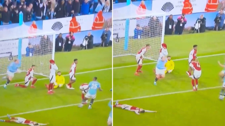 Fans spot what Erling Haaland did after Man City’s last-gasp equaliser against Arsenal 