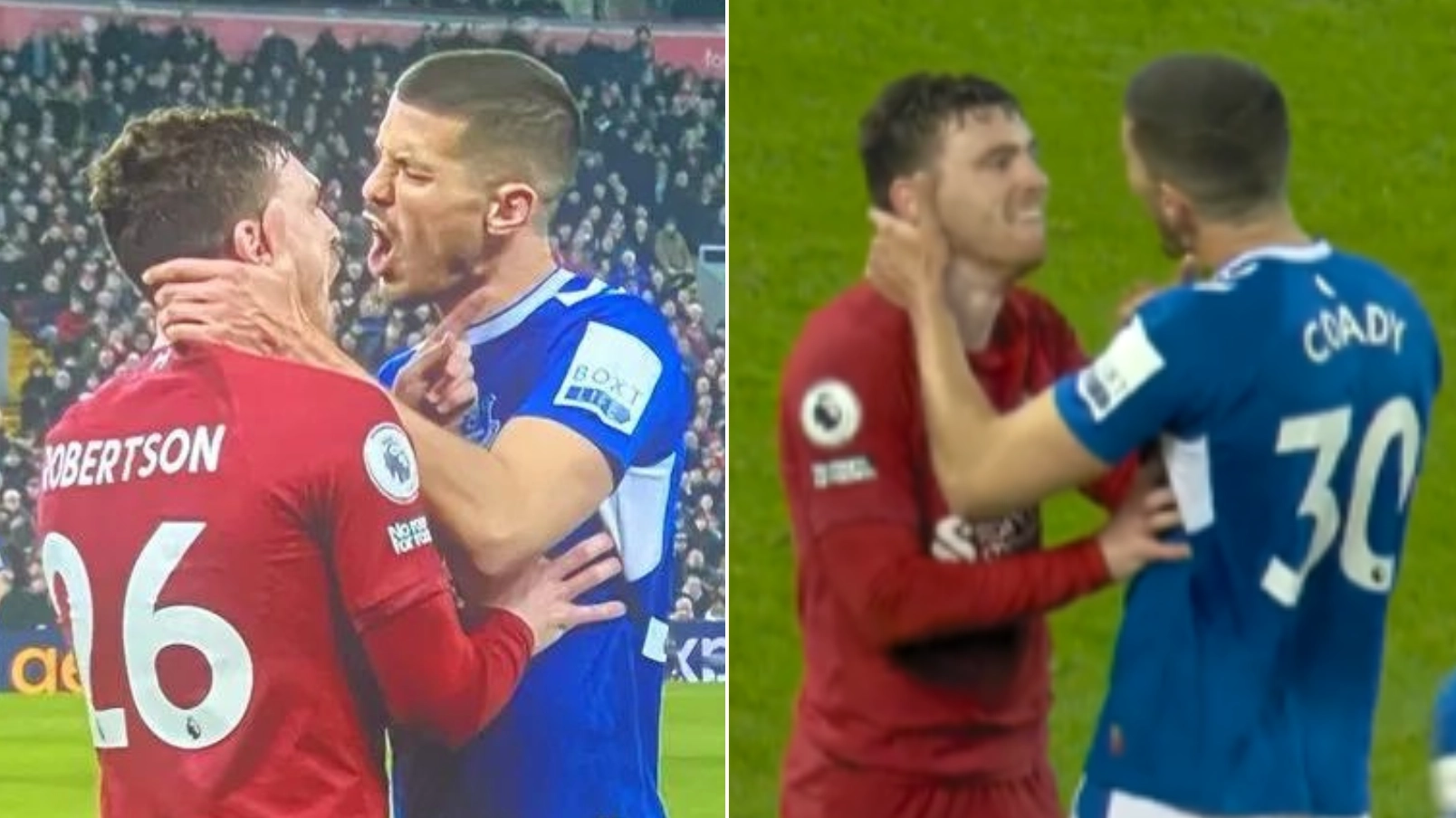 Man United fans are all saying the same thing about the scuffle between Conor Coady and Andy Robertson