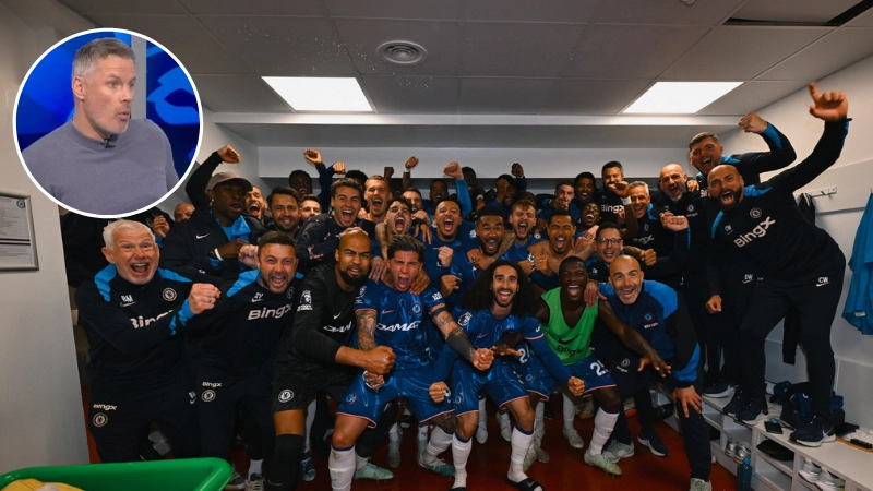 Chelsea player comes at Jamie Carragher out of nowhere after securing Champions League football on final day