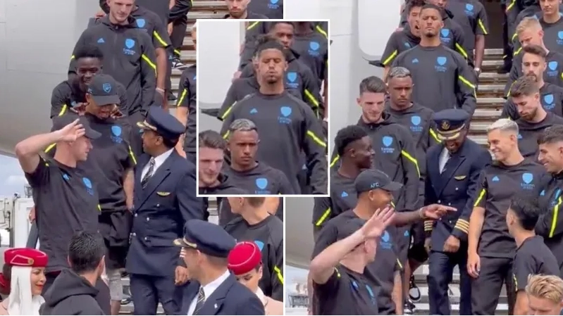 Aaron Ramsdale and William Saliba have got fans talking for their actions before Arsenal board flight
