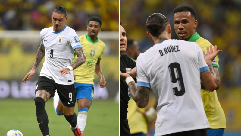 Uruguayan media make their feelings clear on Darwin Nunez as Liverpool striker hauled off at half-time vs Brazil
